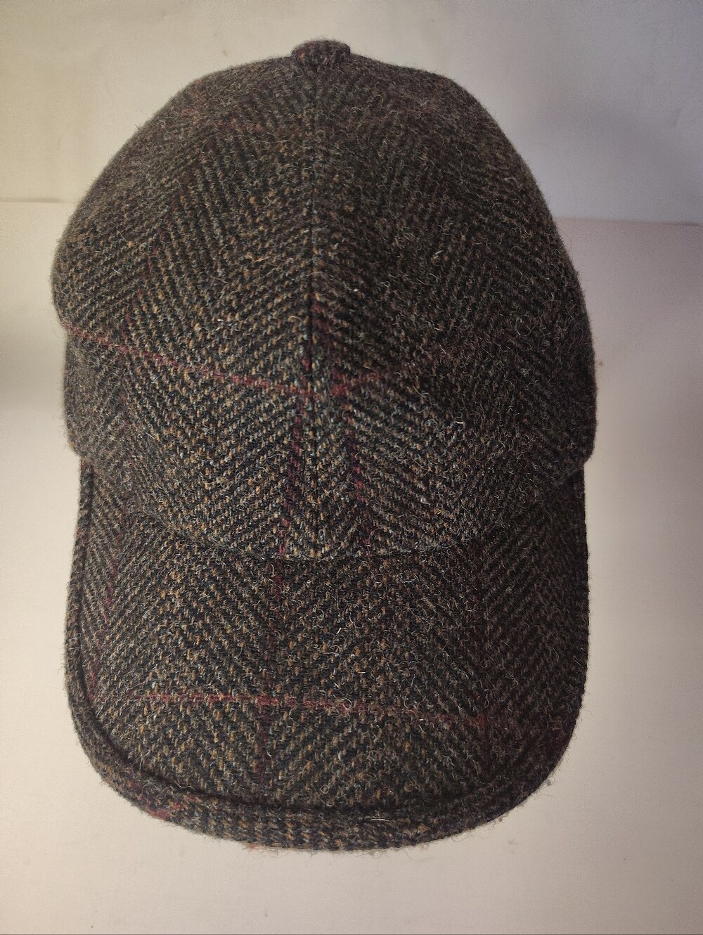 Mucros Weavers Baseball Cap Brown Large 100% Wool Tweed Made In Ireland
